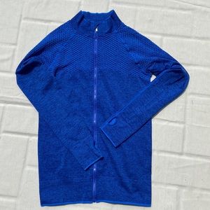 Stella Elyse royal blue athletic stretch zip up, size S